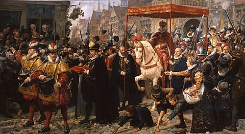 Christian IV’s coronation procession., 1887, Otto Bache