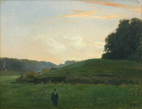 Sundown at Ordrup moor., 1892, Otto Bache