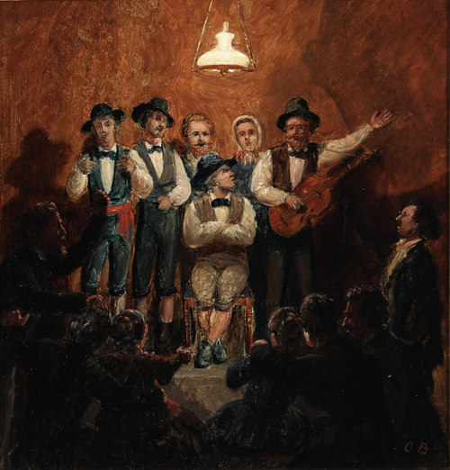 Musicians on stage., 1892, Otto Bache