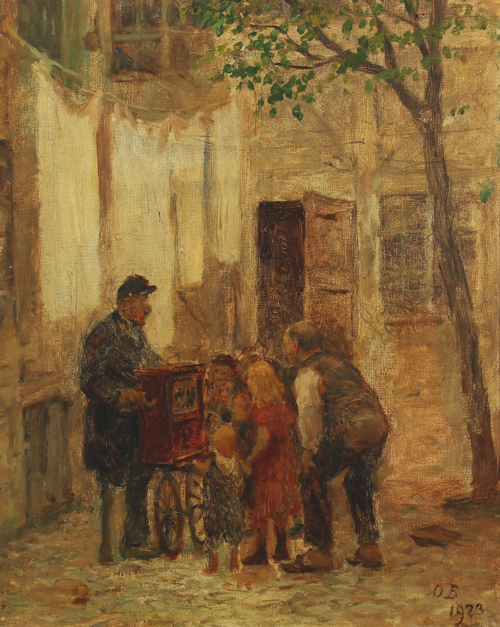 An organ grinder., 1923, Otto Bache