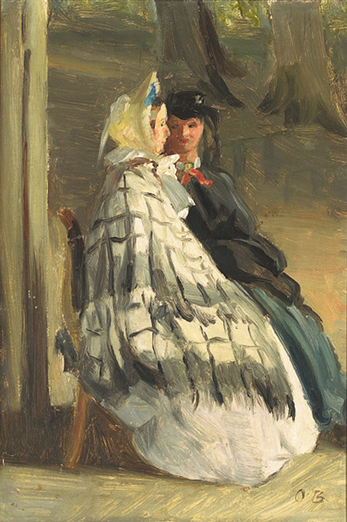Two ladies sitting in long dresses., 1892, Otto Bache