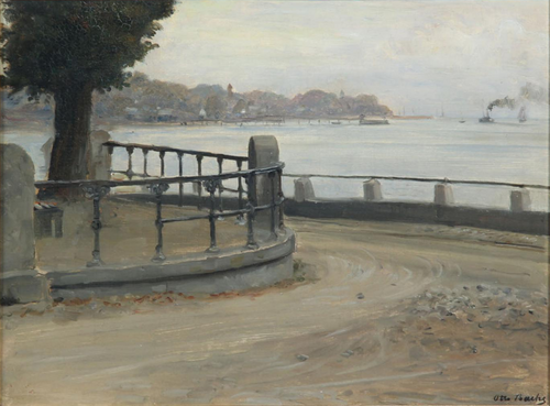 View from Emiliekilden on Stradvejen towards Klampenborg., 1892, Otto Bache