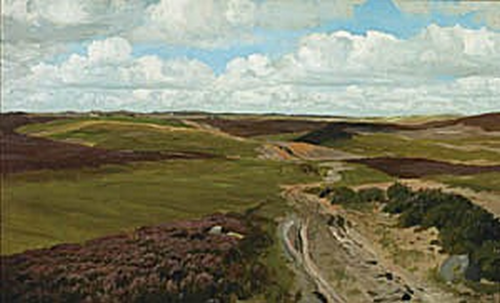 A moor near the town of Hammel, with a road through the landscape., 1892, Otto Bache