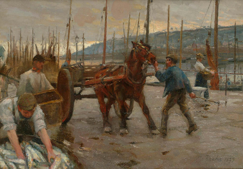 On the quayside., 1879, Otto Bache