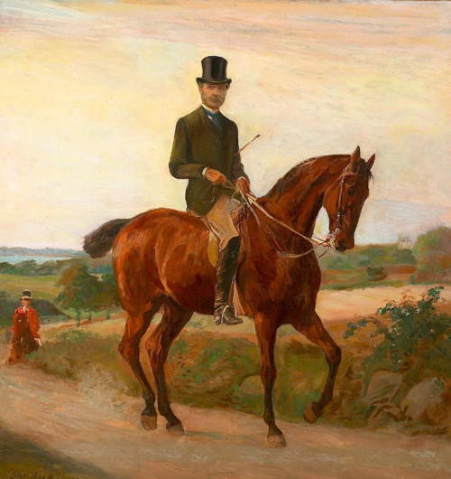 Kong Christian IX til hest. Studie., 1894, Otto Bache