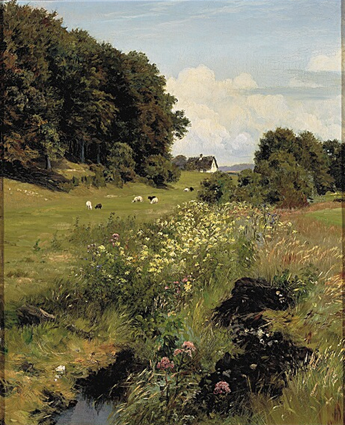 A meadow with grazing sheep., 1903, Otto Bache