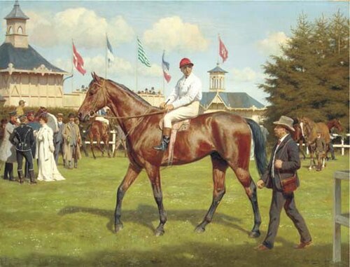 Belisar, going to the start., 1907, Otto Bache