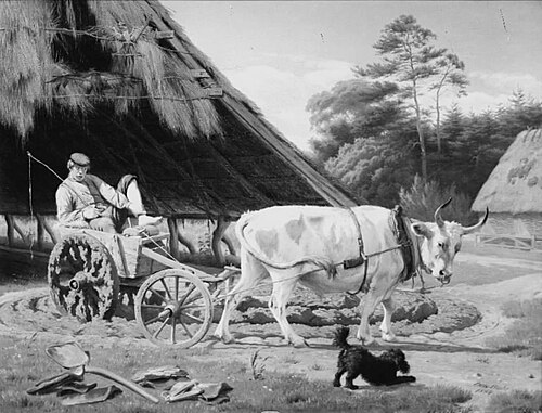 A Kneading Cart outside a Tileworks in Jutland, 1864, Otto Bache