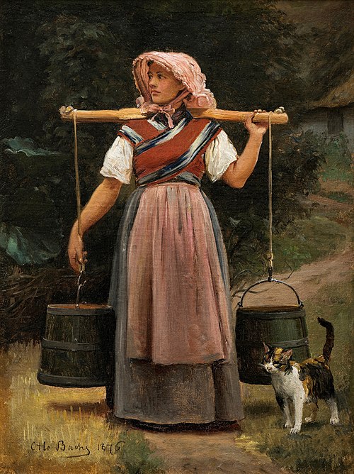 A Milkmaid, 1876, Otto Bache