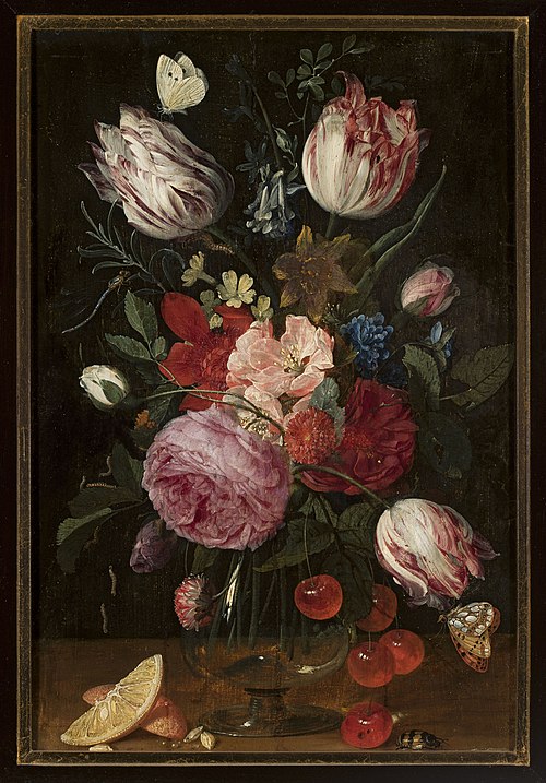 Fleurs dans un vase en verre., 1641, Christian Luycks