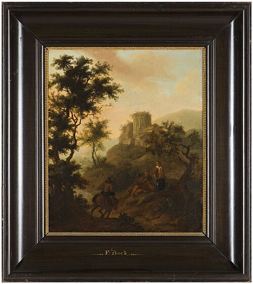 Bergachtig landschap met ruïne, 1699, Folkert Bock