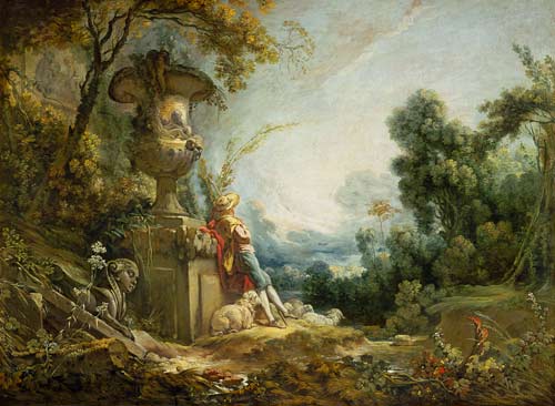 Berger gardant ses moutons, 1800, François Boucher