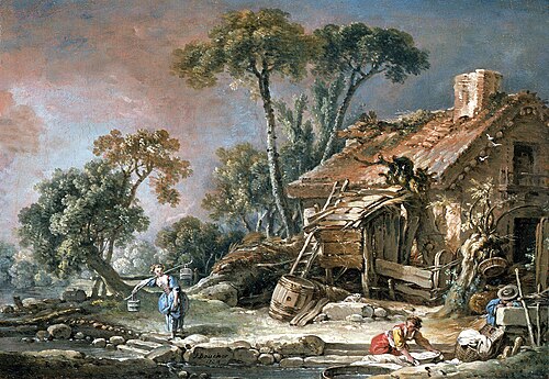 Landscape with Farmhouse, 1758, François Boucher