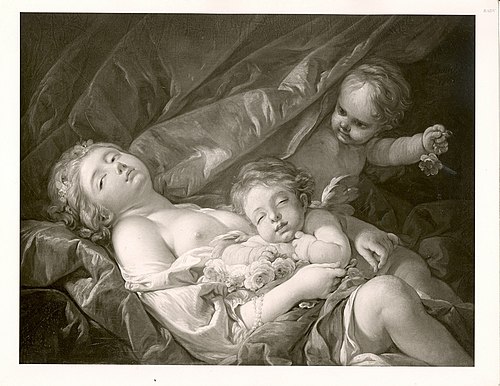 lying woman with putti, 1761, François Boucher