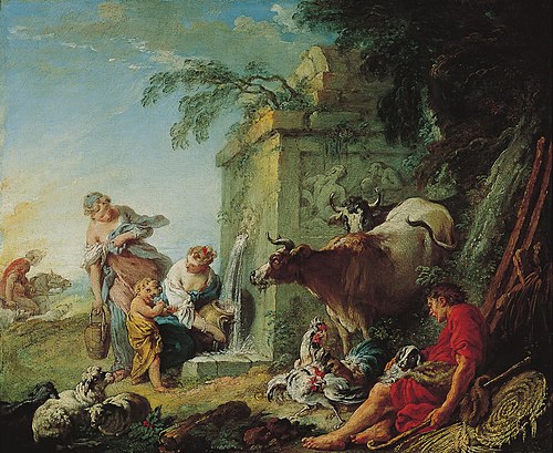 Femmes à la fontaine, 1730, François Boucher