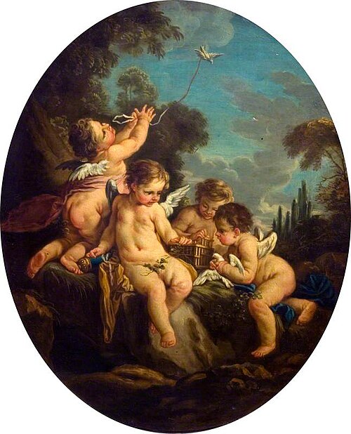 L'amour oiseleur (Cupid as a Bird-Catcher), , François Boucher