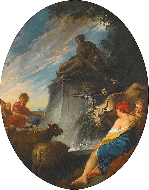 Shepherds at a Fountain, , François Boucher