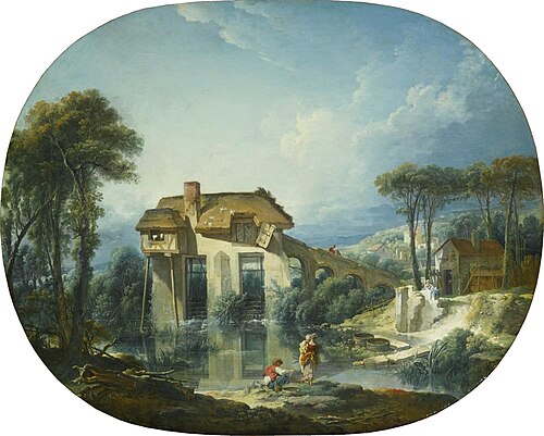 The Mill of Quiquengrogne at Charenton, 1740, François Boucher