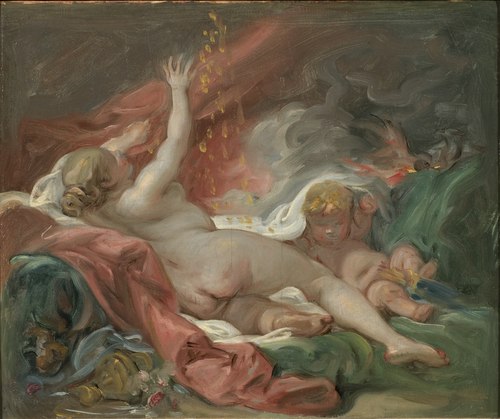 Danaë and the Shower of Gold. Study, 1800, François Boucher
