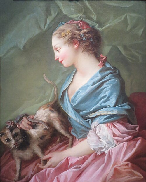 La Femme au Chat: Les caresses dangereuses, 1731, François Boucher