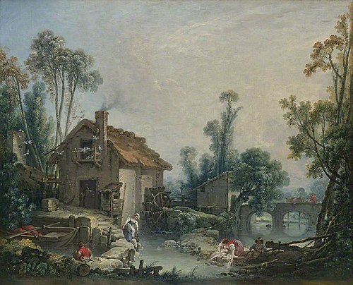 Landscape with a Watermill, 1755, François Boucher