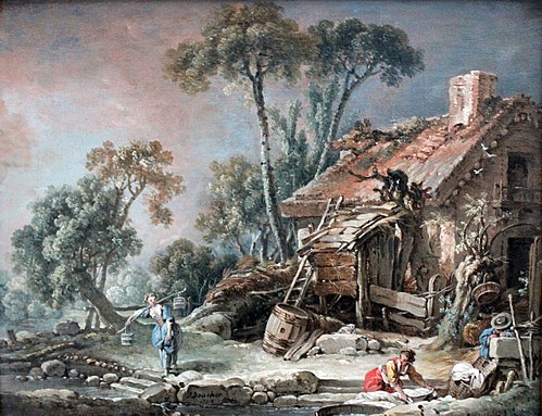 Landscape with Farm house, 1758, François Boucher