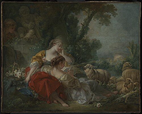 Pastorale Scene with Two Shepherdesses, 1760, François Boucher