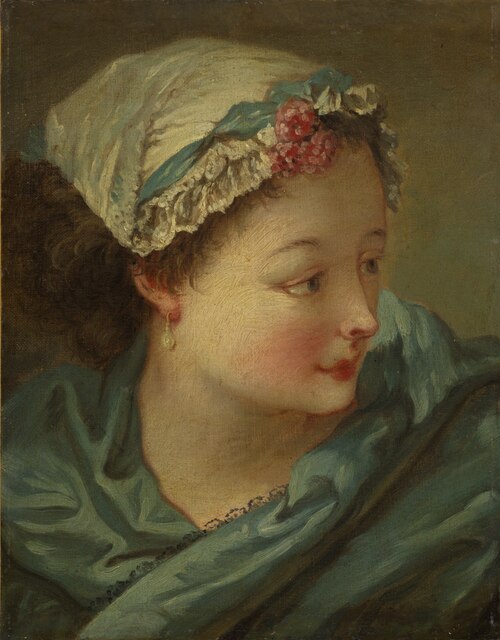 Head of a Young Woman, 1732, François Boucher