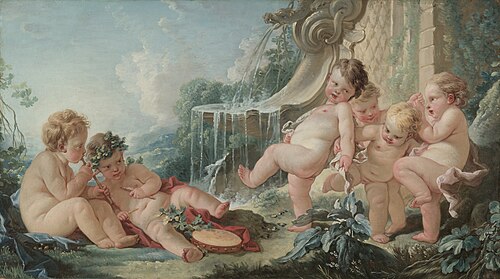 Music and Dance and Cupids in Conspiracy, 1740, François Boucher