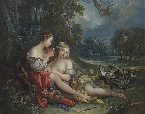 Two Nymphs of Diana resting after their Return from the Hunt, 1748, François Boucher