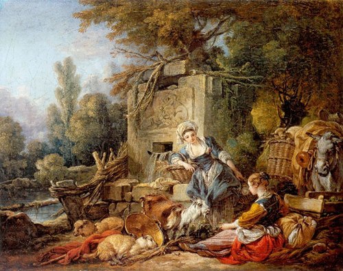 Pausing  by the Fountain, 1765, François Boucher