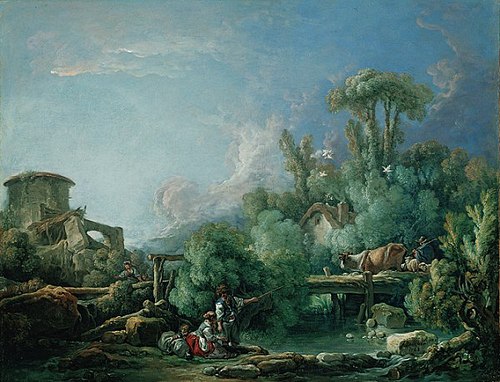 The Gallant Fisherman, known as Landscape with a Young Fisherman, 1768, François Boucher