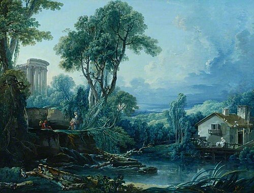 Landscape with a Watermill, 1743, François Boucher