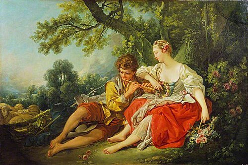 Shepherd Piping to a Shepherdess, 1749, François Boucher