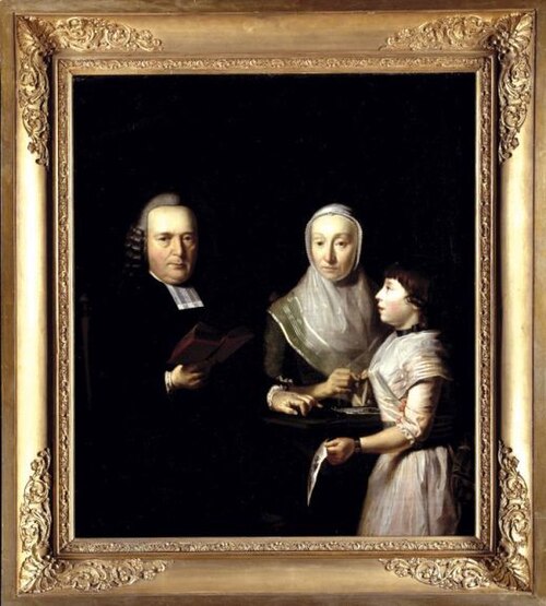 Portrait of Albertus Snethlage (1727-1796), Magdalena Sas (1742-1798) and Anna Gijsberta Snethlage (, 1791, Dirk Ploegsma