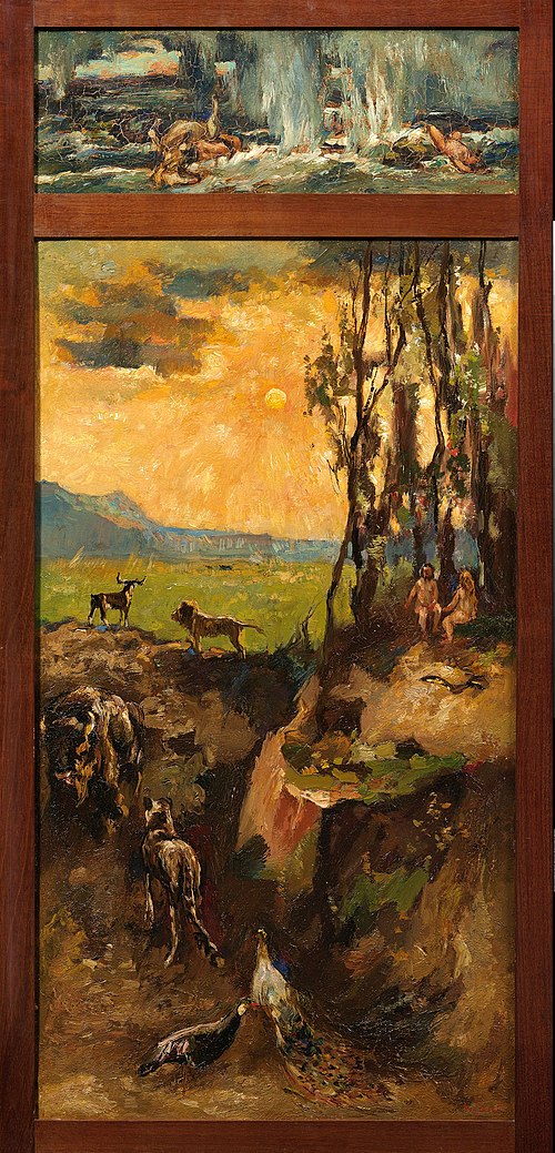 Adam en Eva in het paradijs, 1915, Willem Zwart