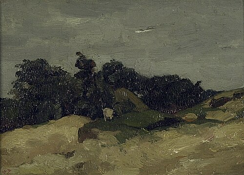 Dune landscape with a goat, 1908, Willem Zwart