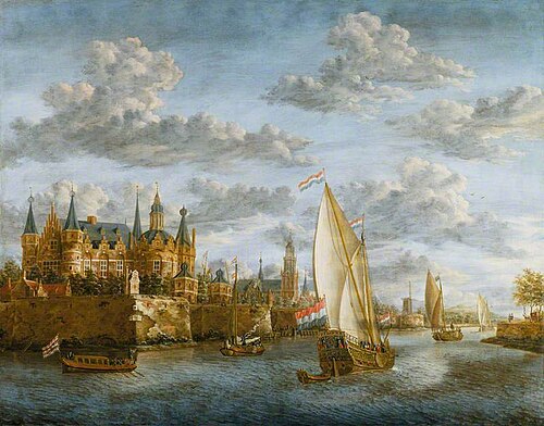 Castle on a River in Holland, 1680, Jacob Storck