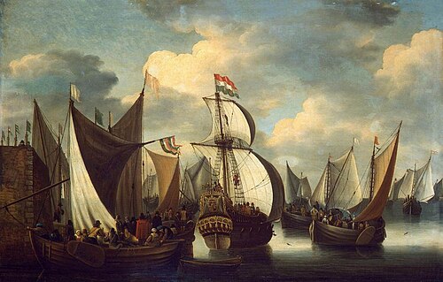 View of a Harbour, 1650, Jacob Storck