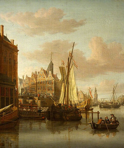 A View of Amsterdam, with the Oude Schans Canal and the Montelbaans Tower, 1692, Jacob Storck