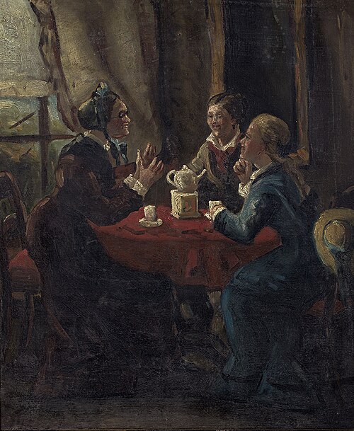 Theeuurtje, 1885, Clara Bruins