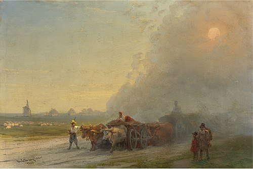 Chars à bœufs dans la steppe ukrainienne, 1888, Ivan Aïvazovski