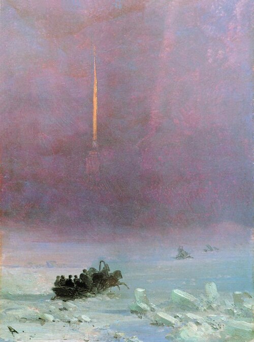 Pétersbourg. Traversée de la Neva., 1870, Ivan Aïvazovski