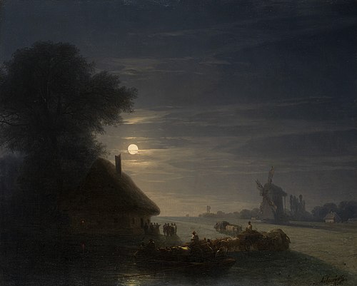 Paysage ukrainien de nuit, 1870, Ivan Aïvazovski