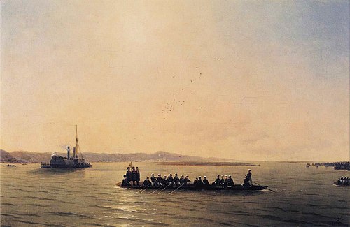 Alexander II Crossing the Danube, 1878, Ivan Aïvazovski