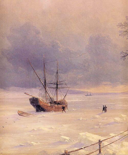 Le Bosphore gelé et enneigé, 1874, Ivan Aïvazovski
