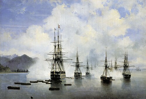 The Landing of N. N. Raevskyi at Subashi, 1839, Ivan Aïvazovski