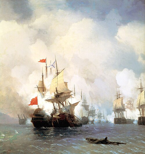 Battle of Chios on 24 June, 1770, 1848, Ivan Aïvazovski