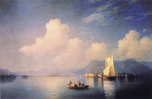 Italian Landscape (Lago Maggiore), Evening, 1858, Ivan Aïvazovski