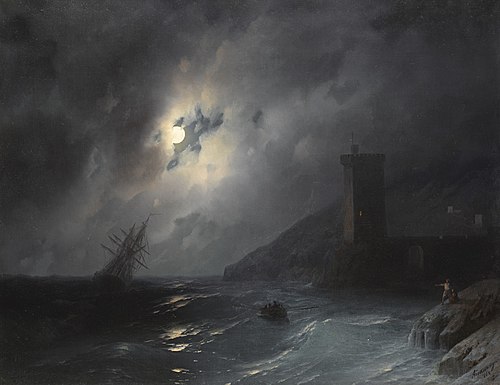 Moonlit coast, 1864, Ivan Aïvazovski